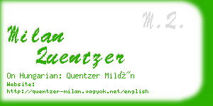 milan quentzer business card